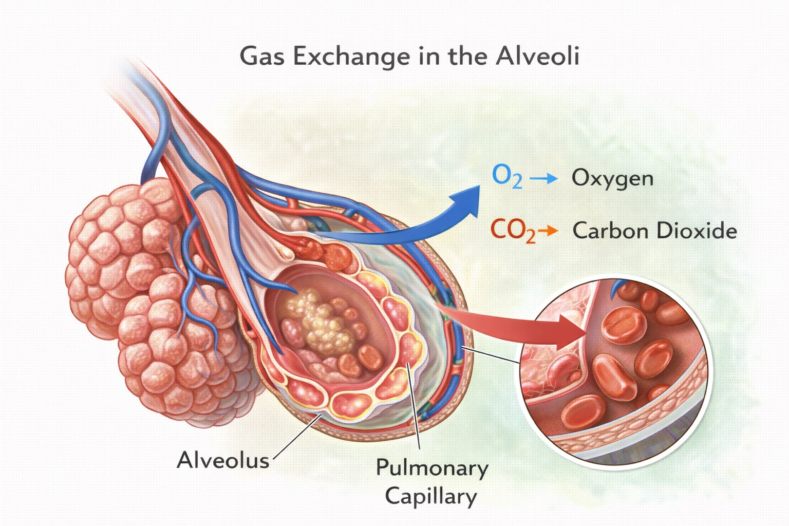 NursesPath | Alveoli Gaseous exchange