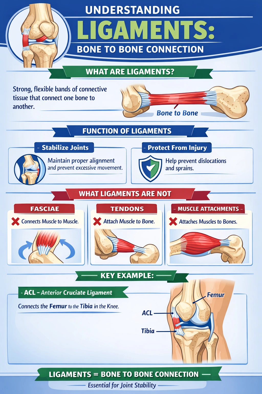 Ligaments connect ____. 