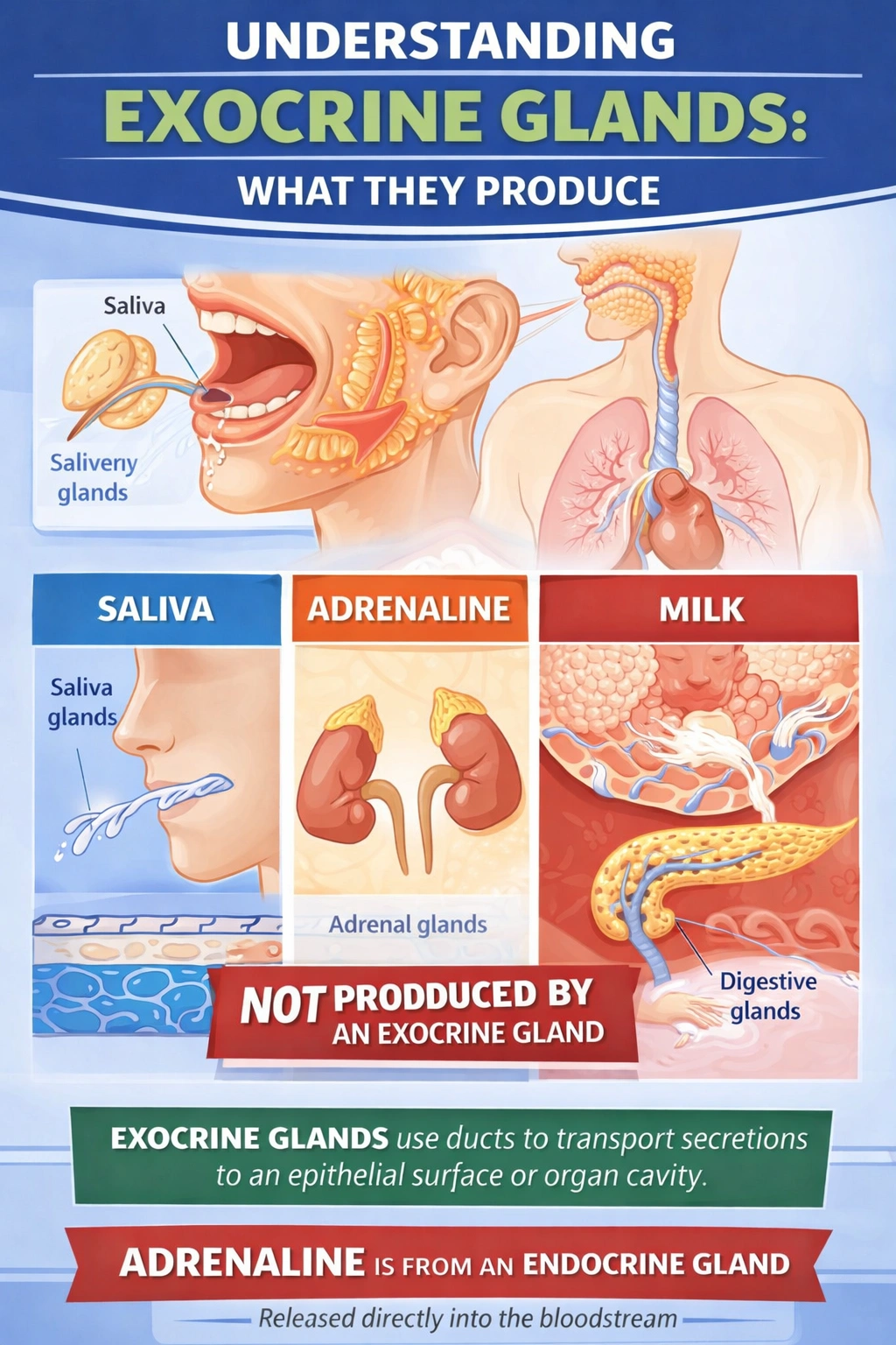 Which is not produced by an exocrine gland? 