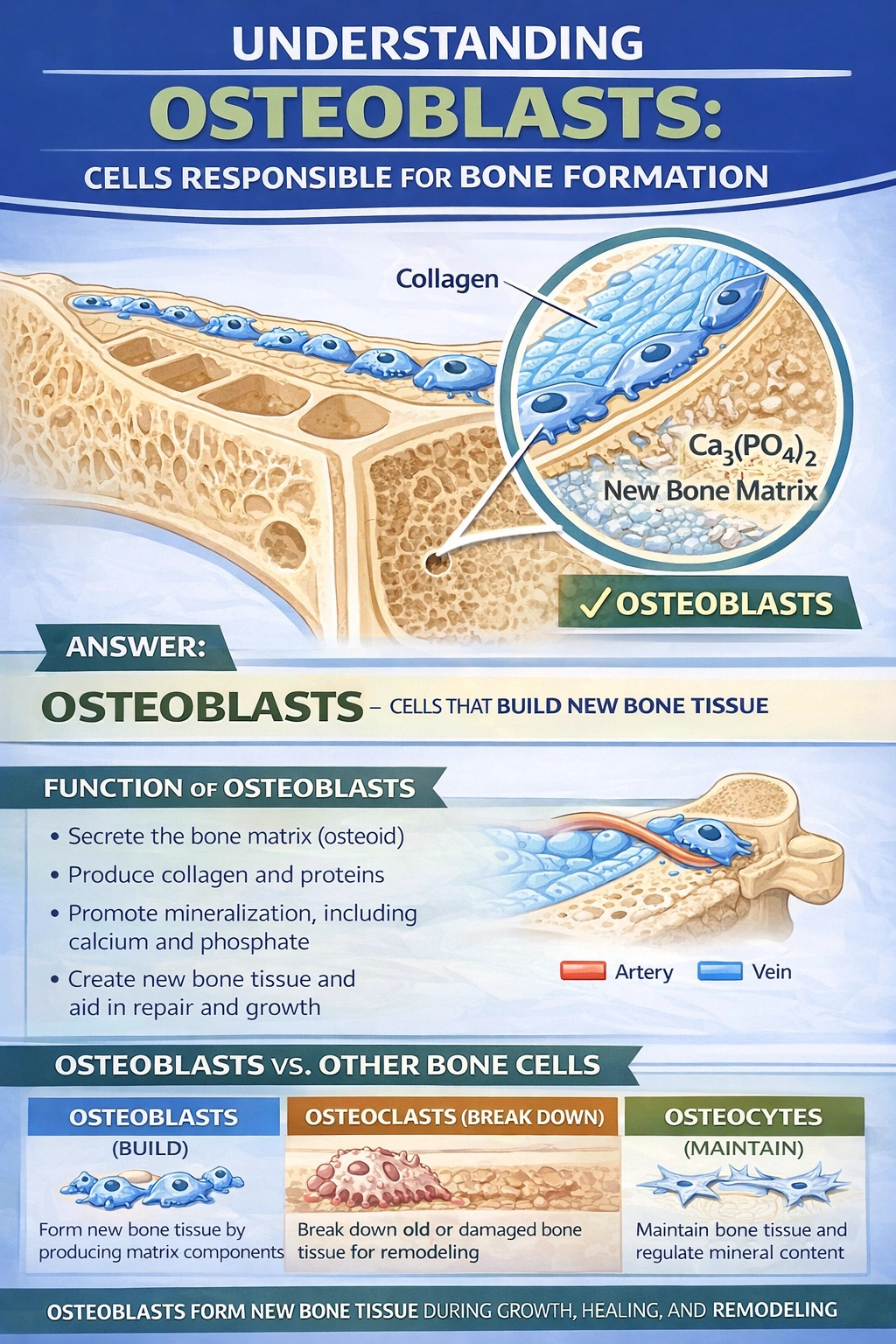 Which cells are responsible for bone formation? 