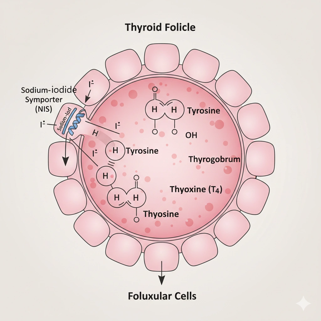 What does the thyroid require in order to make T4?