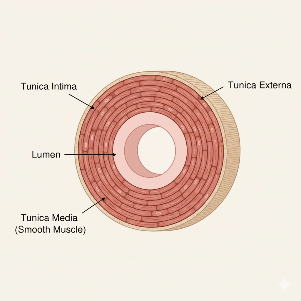 Where might you find smooth muscle?