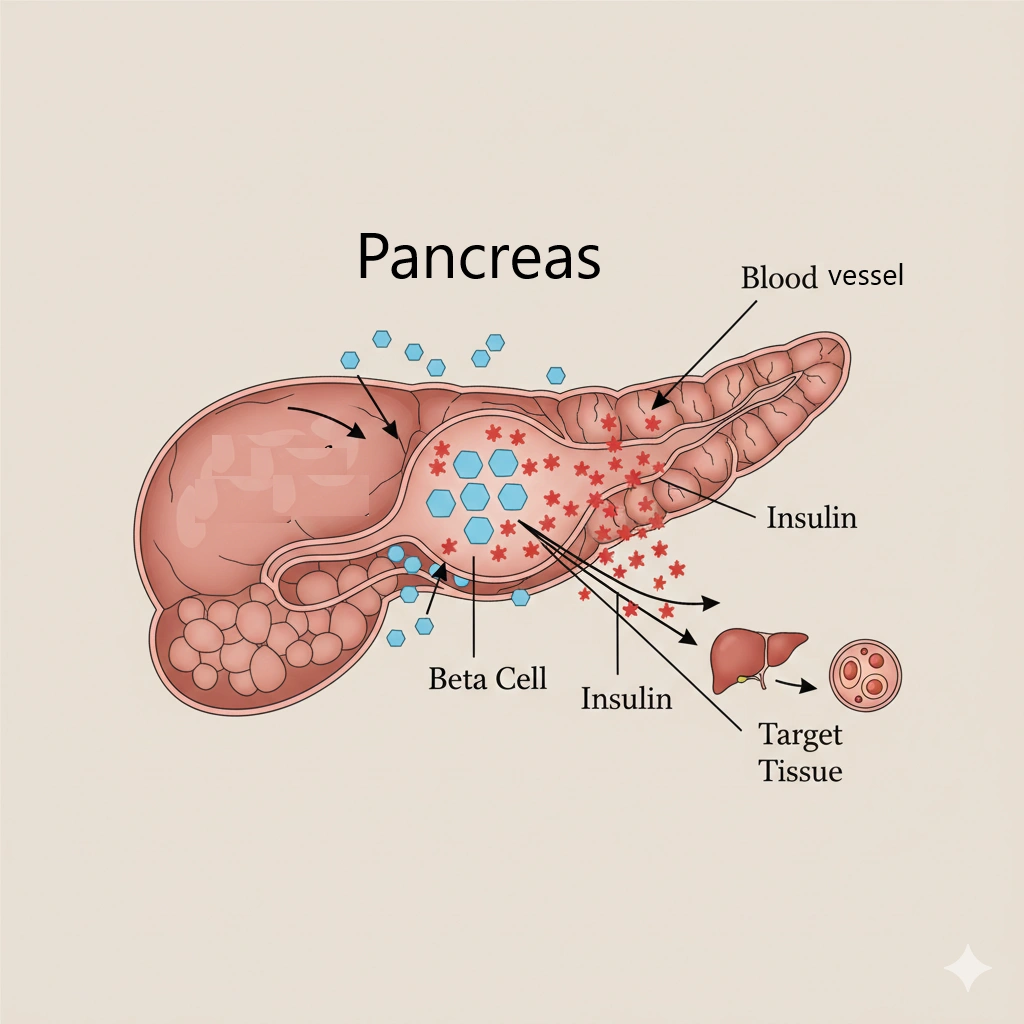 When does the pancreas secrete the most insulin?