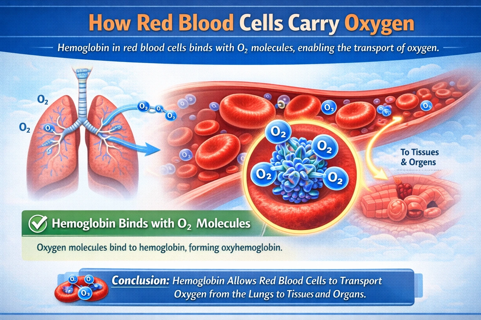 How do red blood cells carry oxygen?