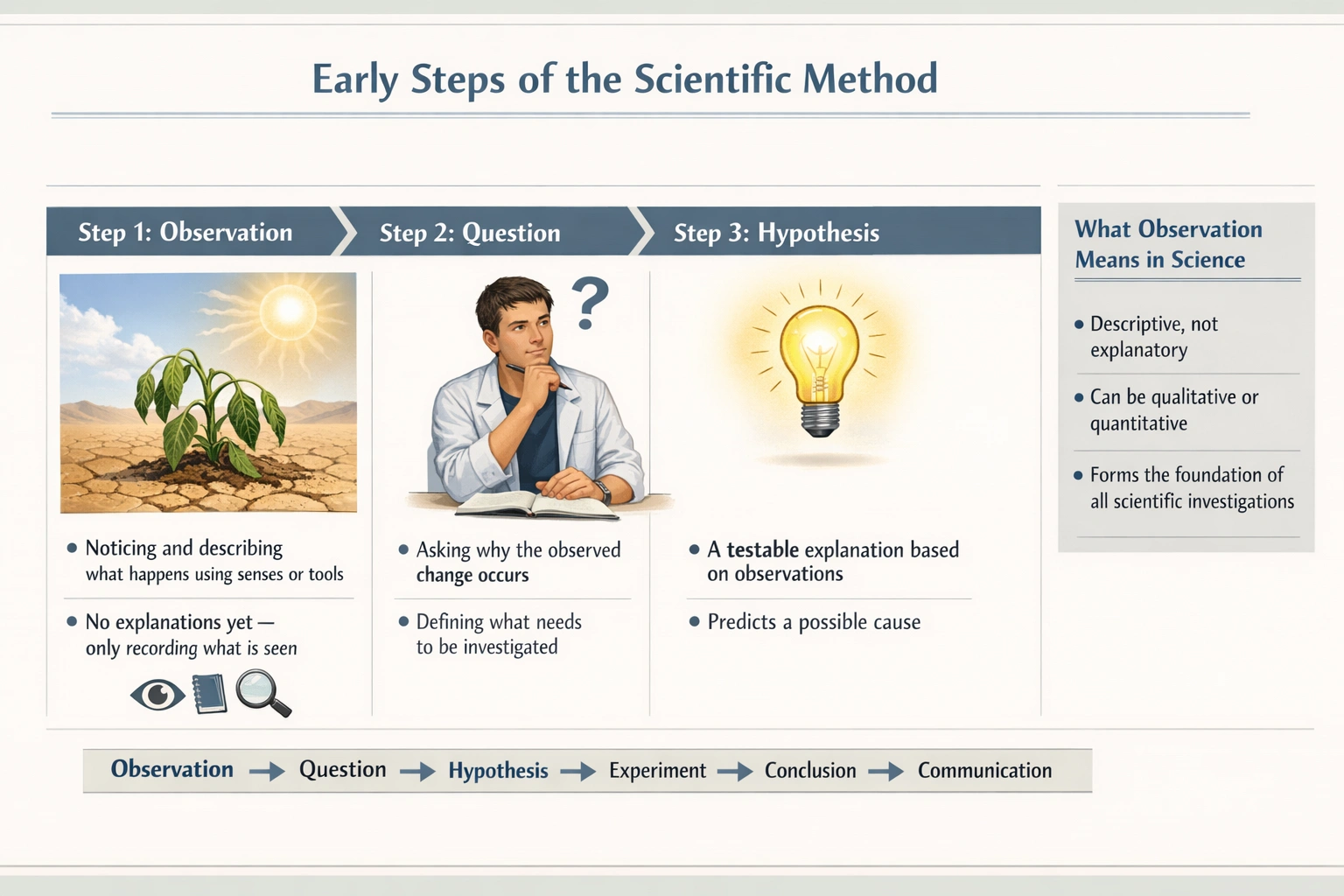 What observation means in science