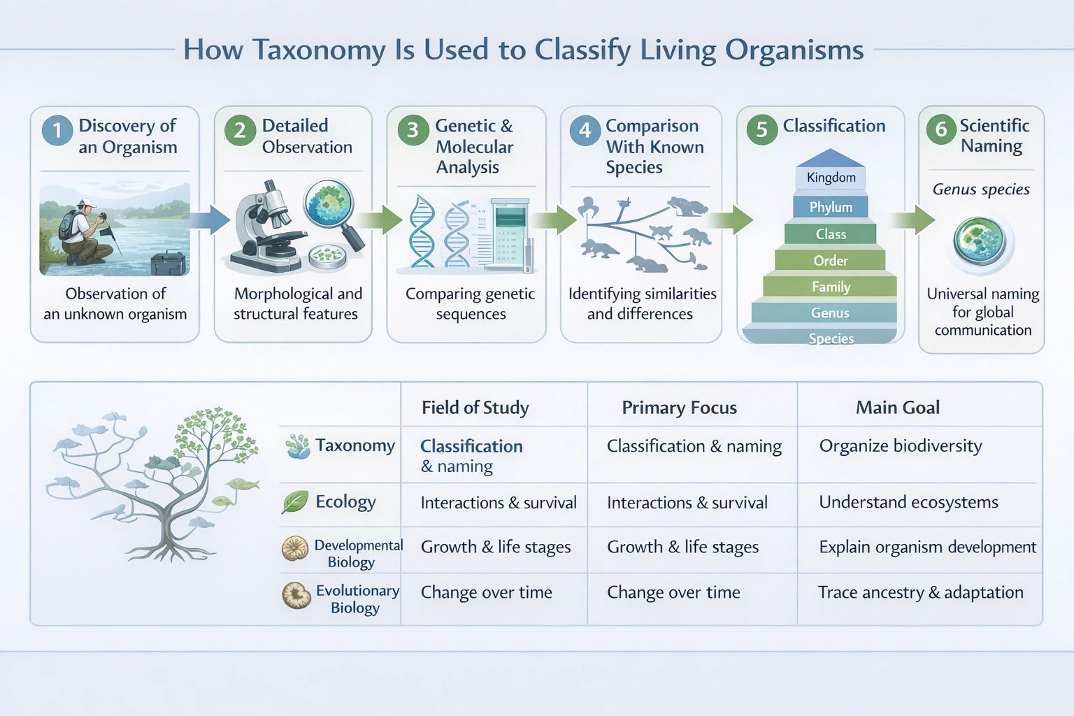 How taxonomy is used to classify living organisms