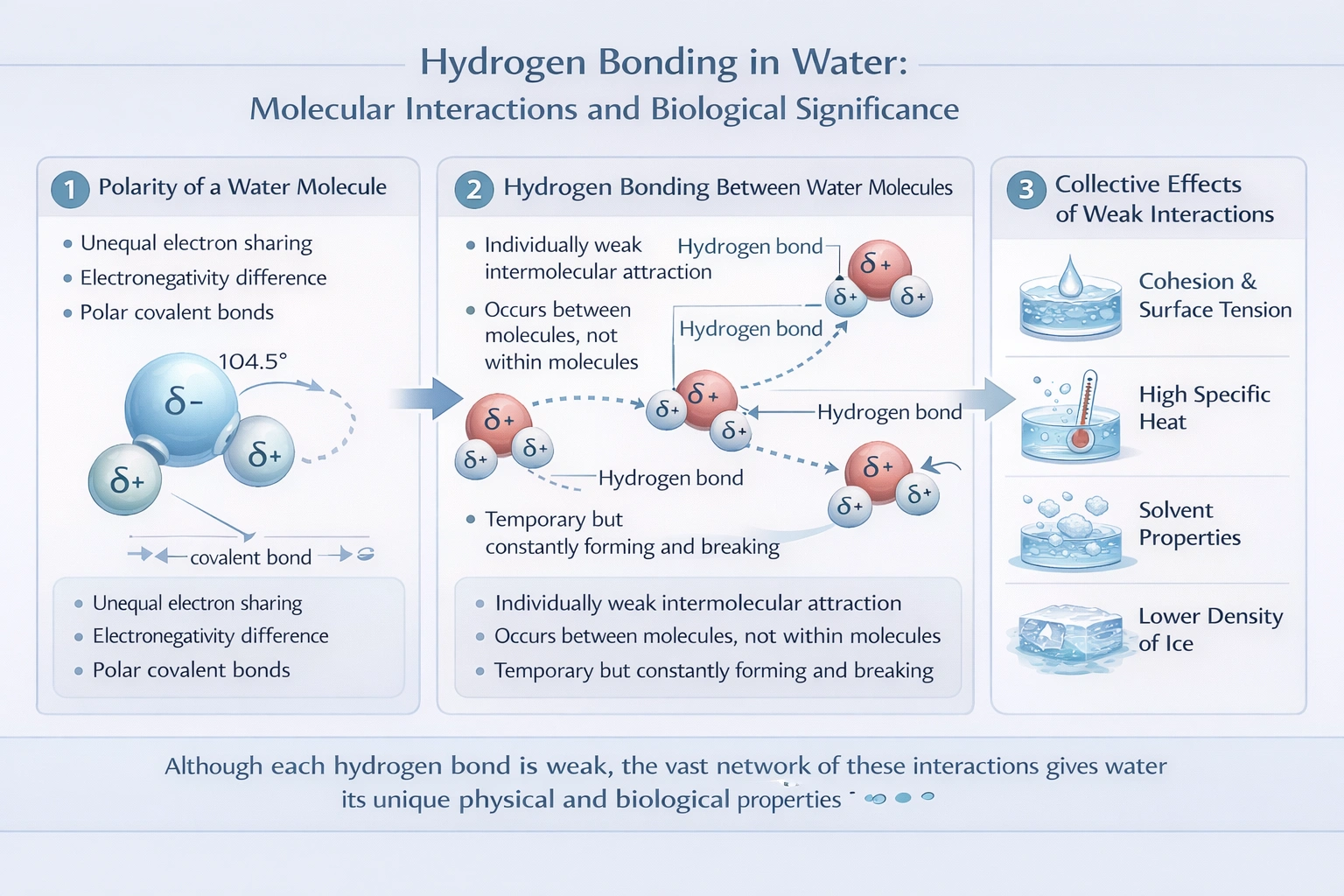 Hydrogen bonding in water