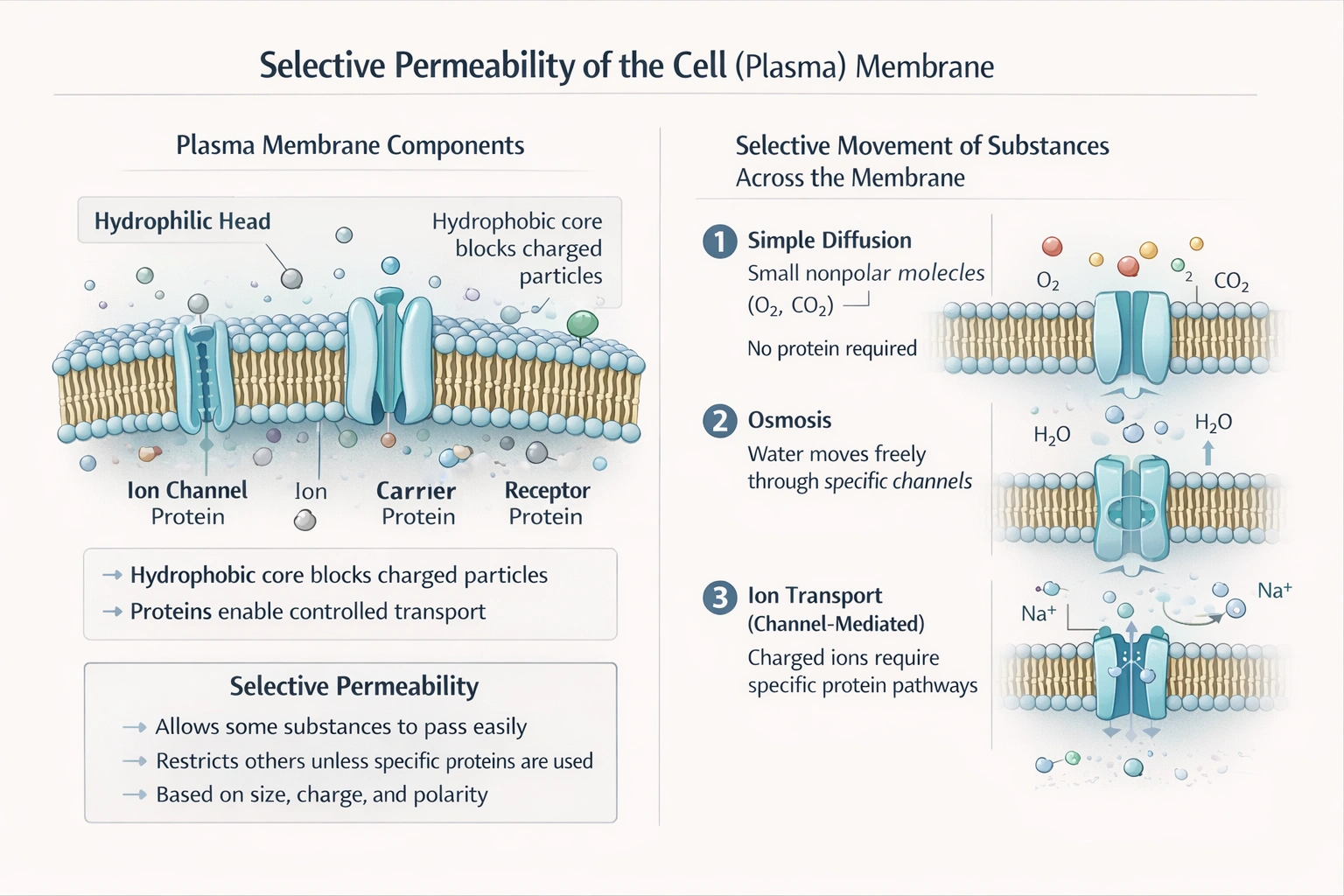 Selective Permeability of the cell membrane