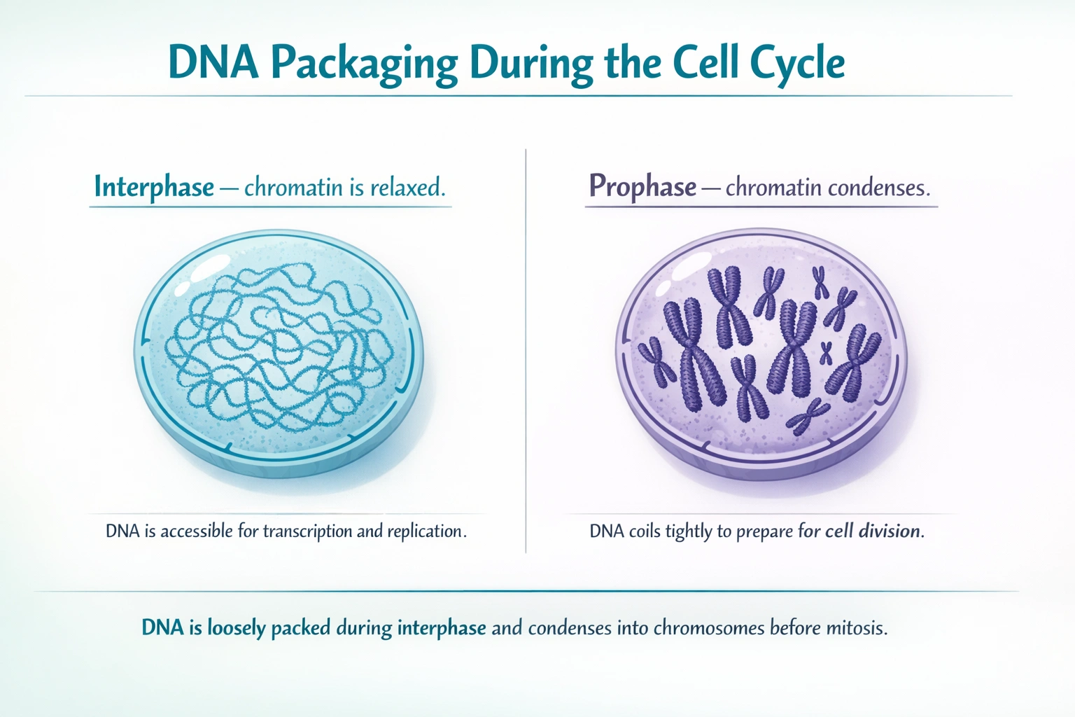 DNA packaging through the cell cycle