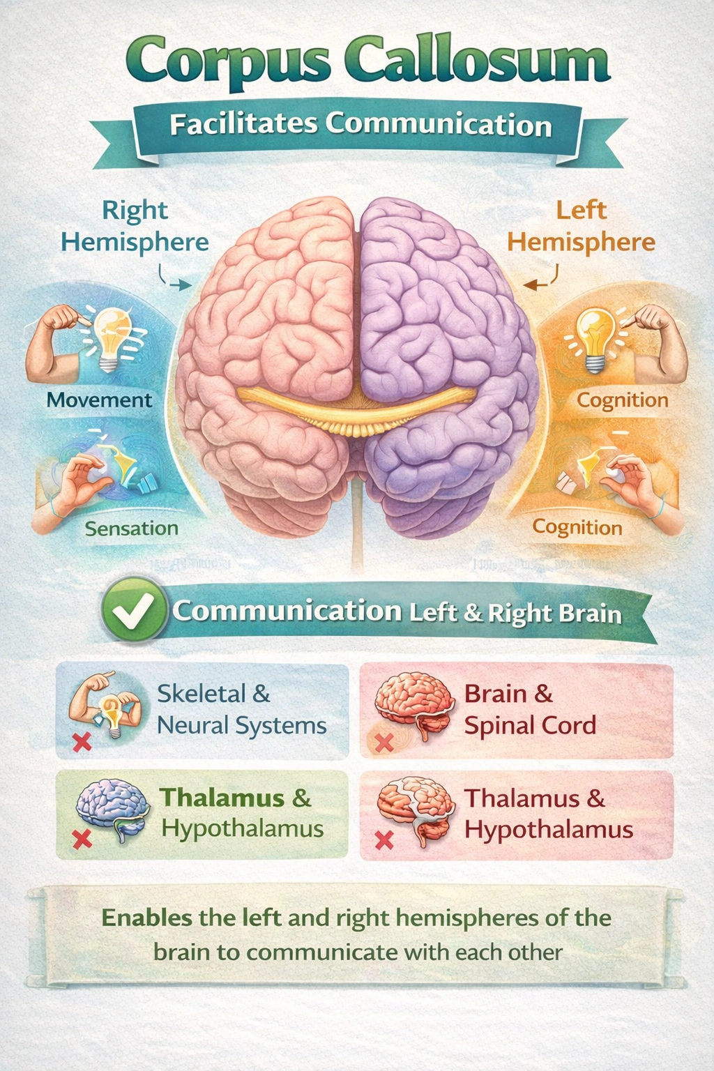 The corpus callosum facilitates communication between the _______ .