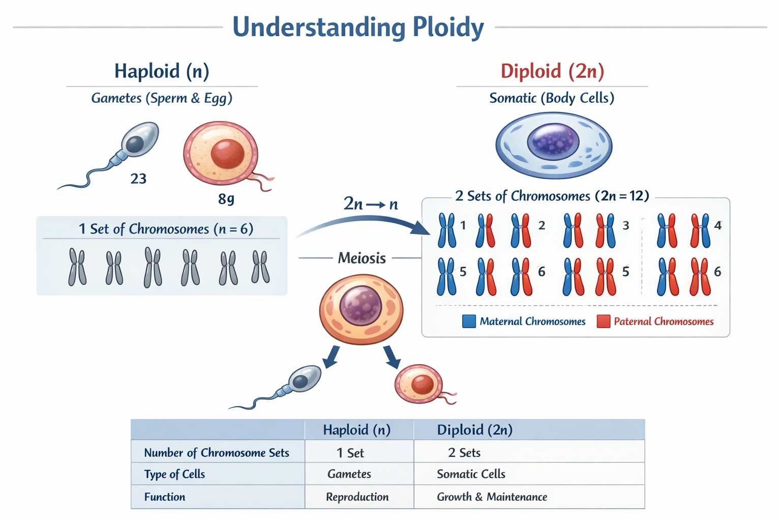 Understanding ploidy and meiosis
