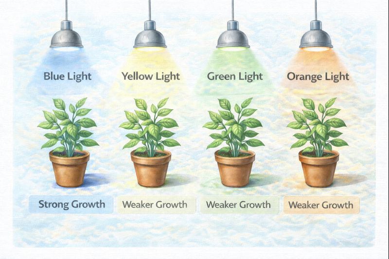 chlorophyll absorption peaks in blue and red
