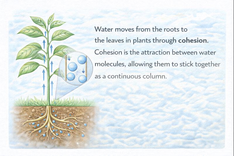 water cohesion in xylem vessels