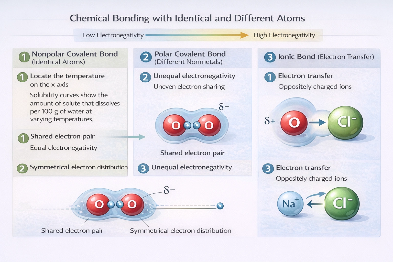 Chemical bonding with atoms