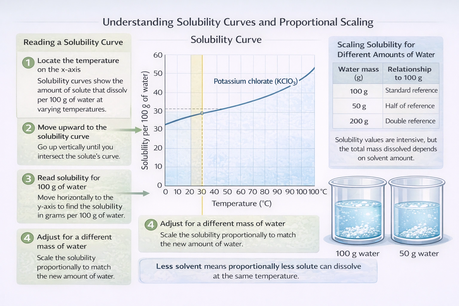 Understanding solubility curves and scaling