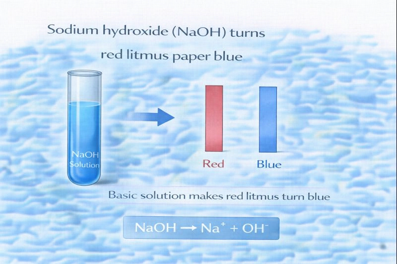 Which solution would change red litmus paper to blue?