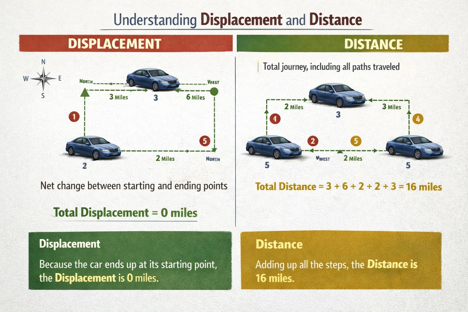 NursesPath | distance vs Diaplacement