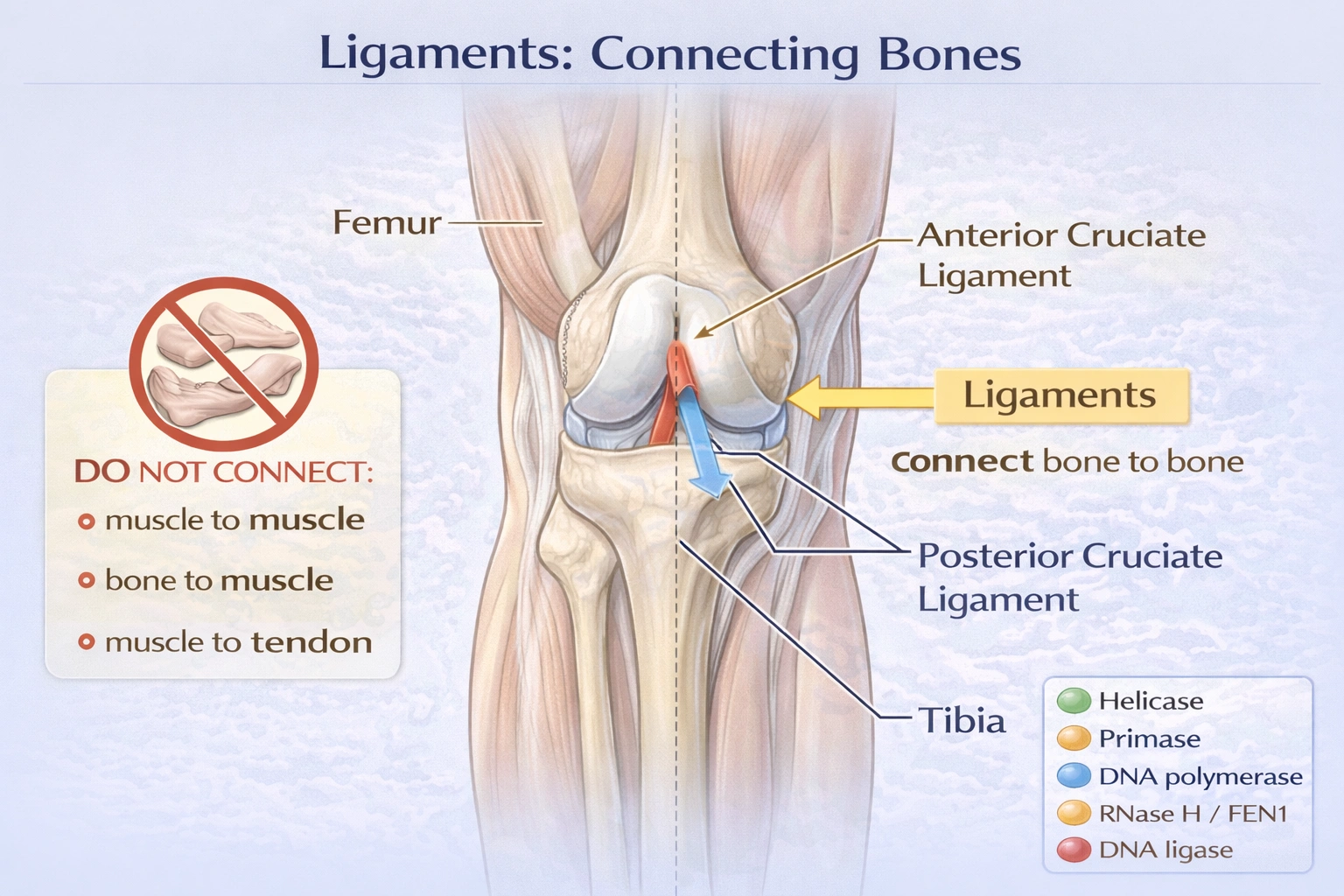 Ligaments connect what?