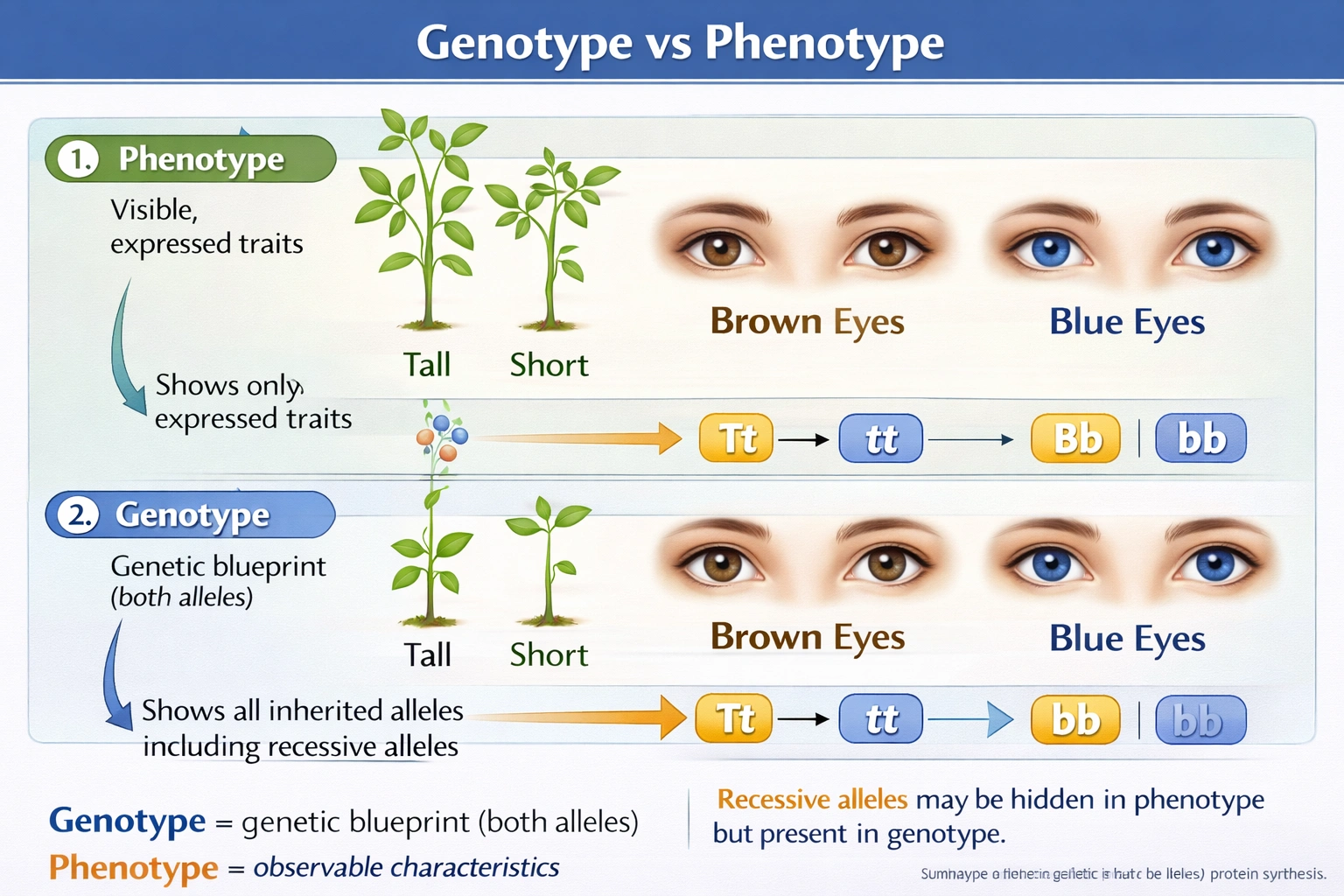What information does a genotype give that a phenotype does not?
