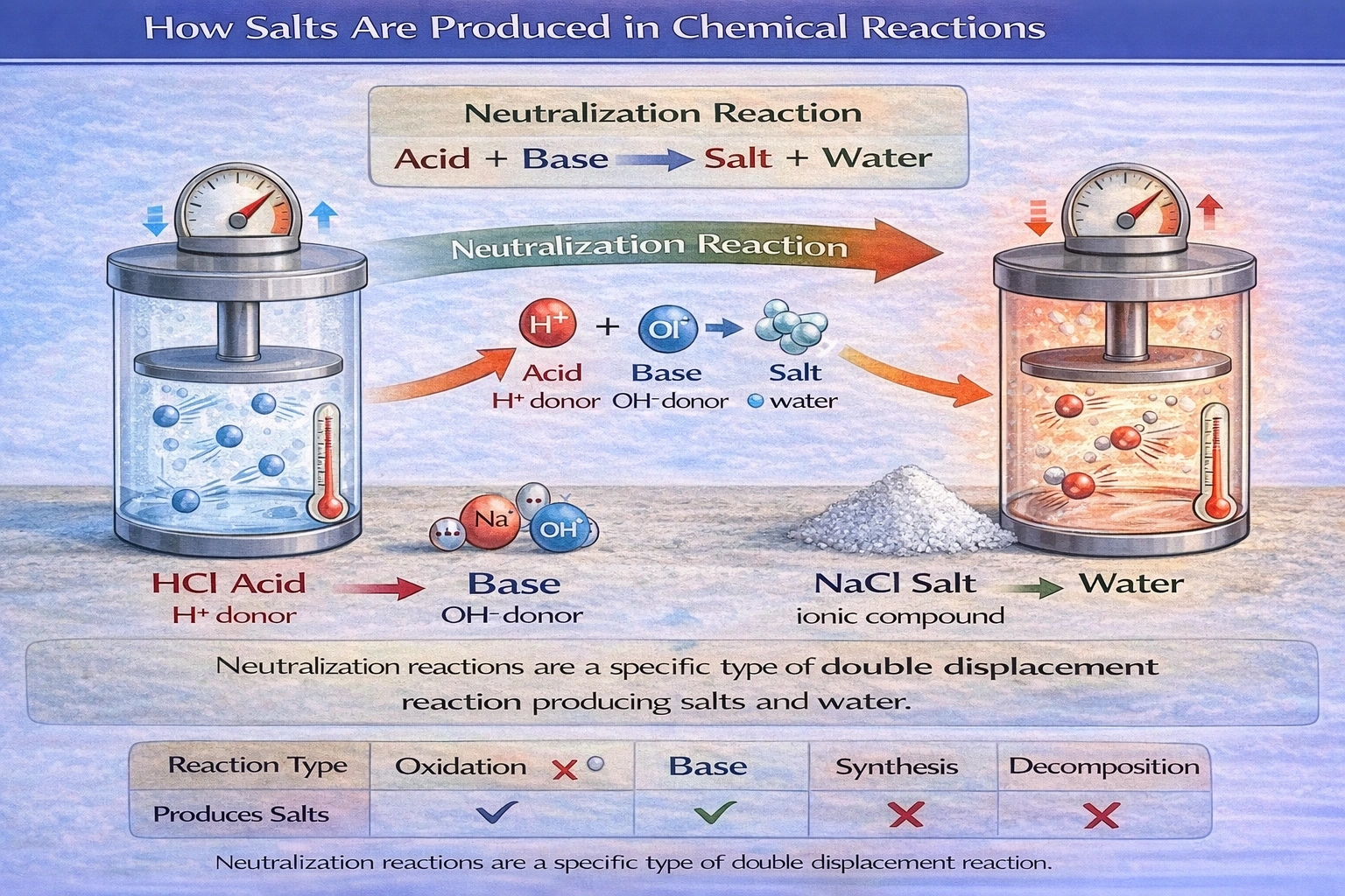 What type of chemical reaction produces a salt?