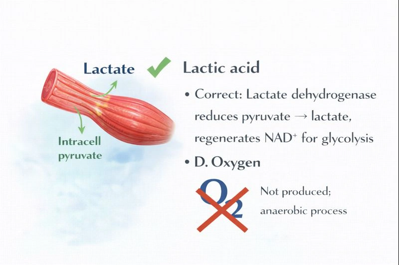Which is a by product of fermentation in muscle cells?