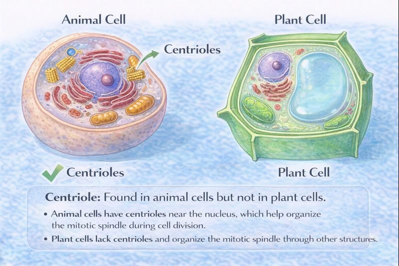 Which is found in animal cells but not in plant cells?