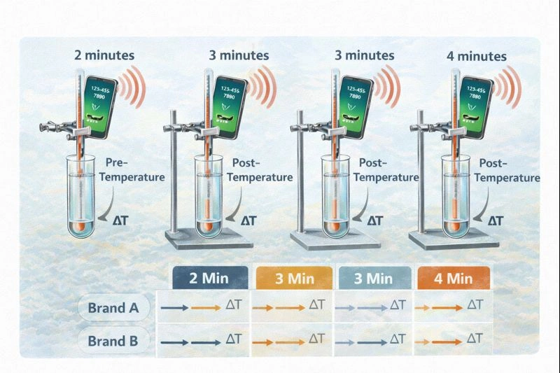 Best design to test cell phone radiation heating water?