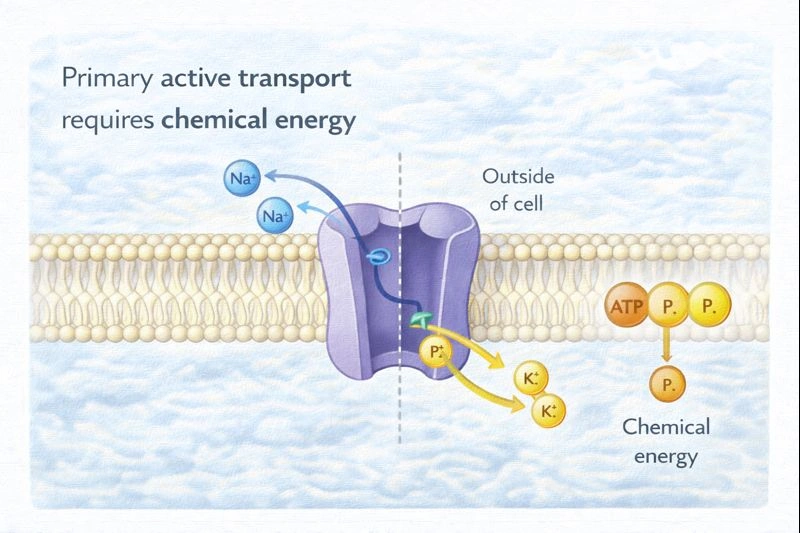 What is required for primary active transport to take place?