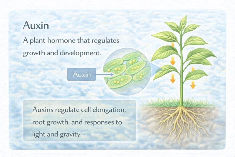 _______________ is a plant hormone that regulates growth and development.