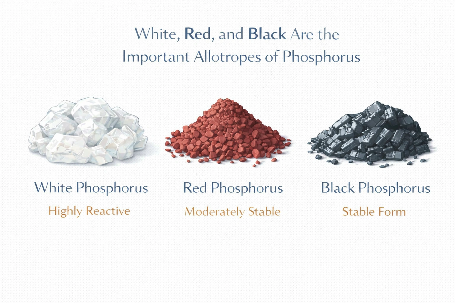 The three important allotropes of phosphorus are red, white, and __________.