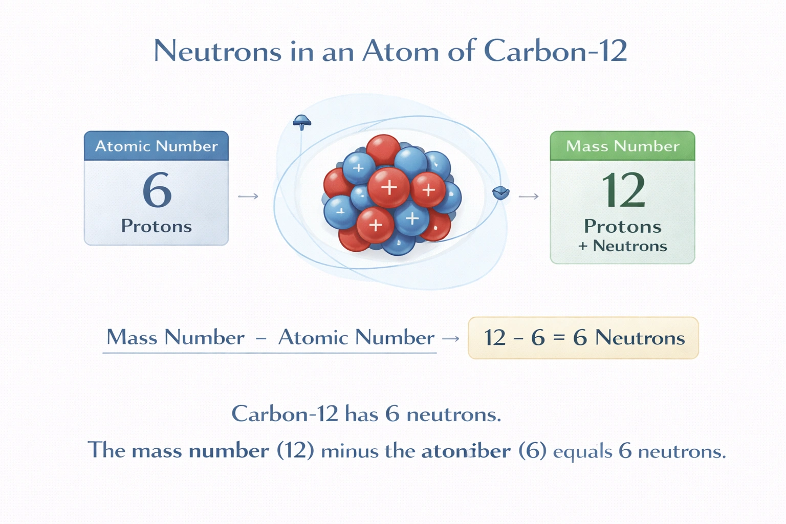 How many neutrons are in an atom of carbon-12?