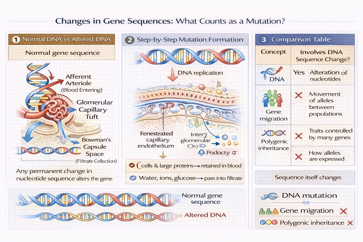 What is an alteration in the normal gene sequence called?