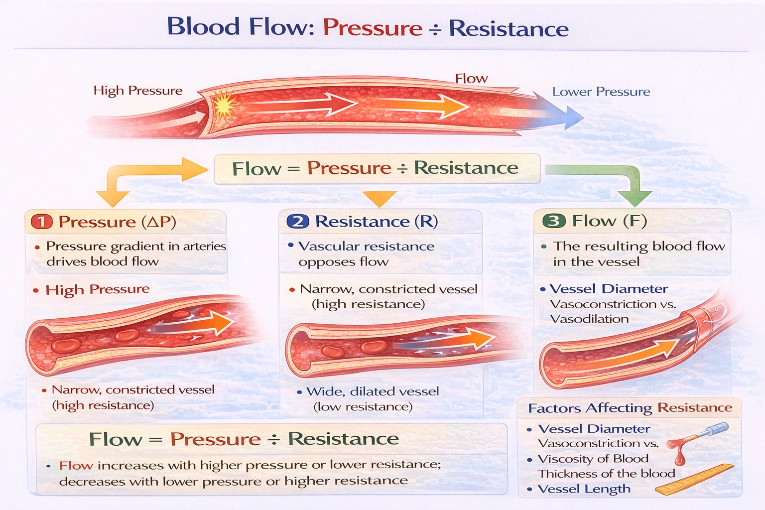 Blood flow equals