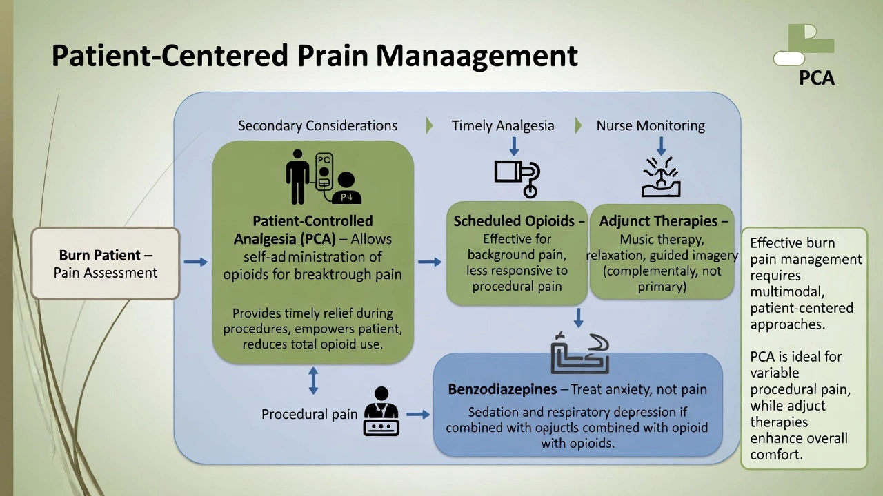 The nurse is planning care to meet the patient's pain management needs related to burn treatment. The patient is alert, oriented, and follows commands. The pain is worse during the day, when various treatments are scheduled. Which statement to the provider best indicates the nurse's knowledge of pain management for this patient?