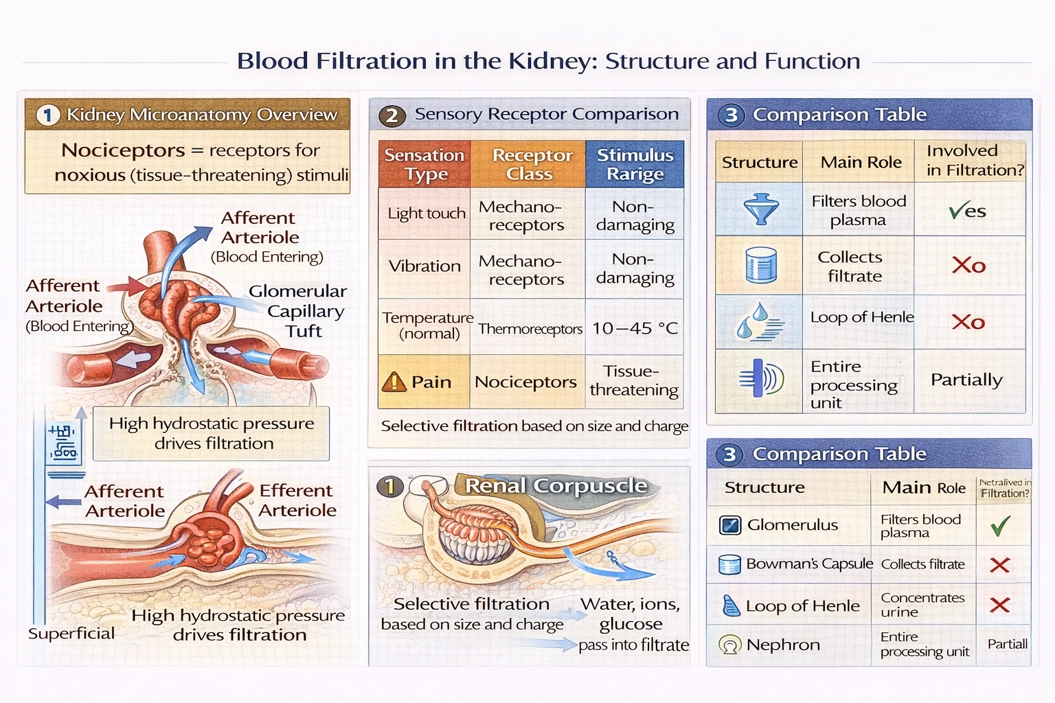 A cluster of capillaries that functions as the main filter of the blood entering the kidney is known as which of the following?