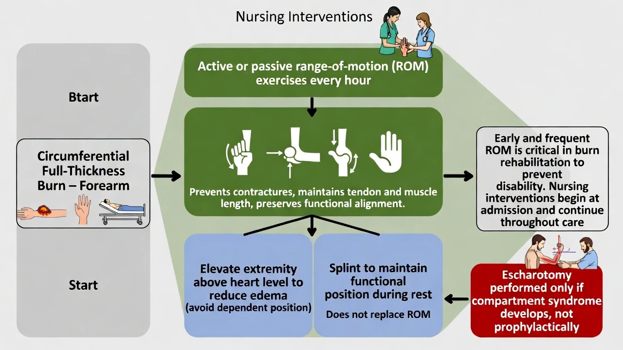 The nurse is caring for a patient who has circumferential full-thickness burns of his forearm. A priority in the plan of care is: