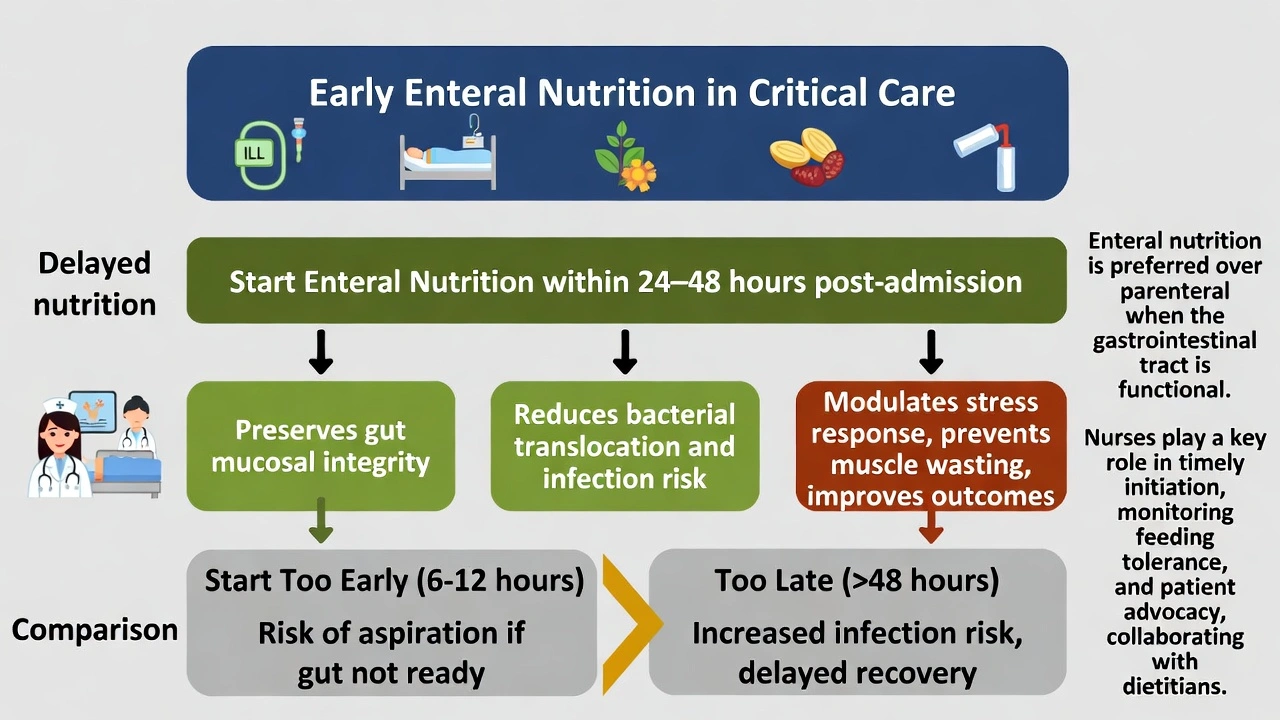 Patients who are not able to meet their nutritional needs orally should be started on enteral nutrition within what time frame?