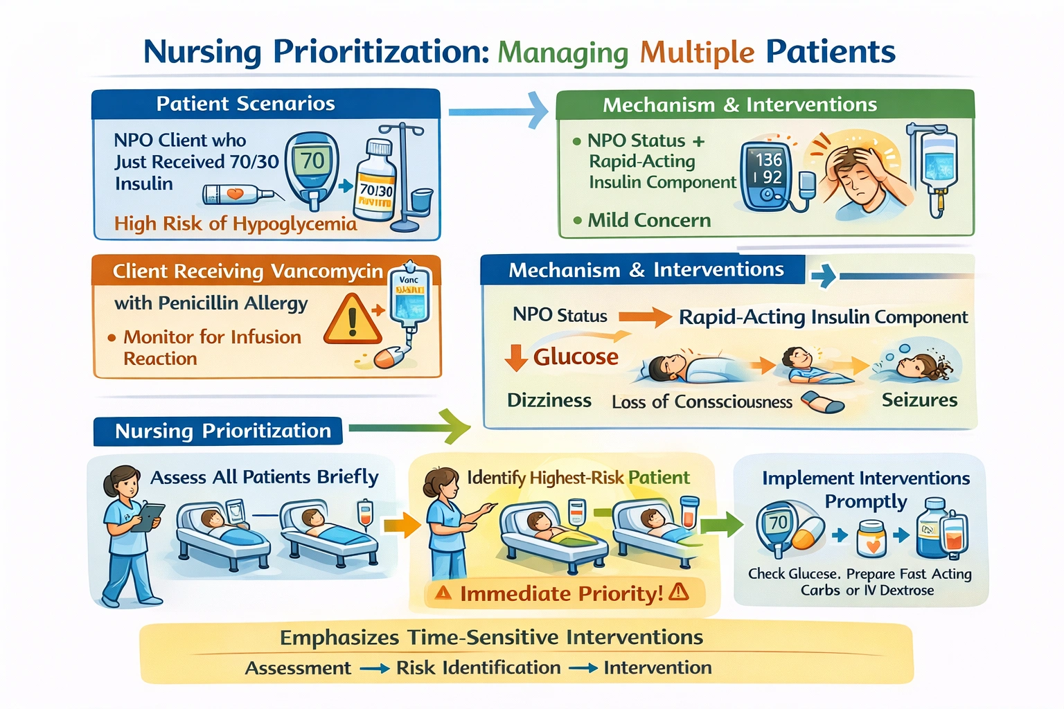 The nurse working on a high-acuity medical-surgical unit is prioritizing care for four clients who were just admitted. Which client should the nurse assess first?