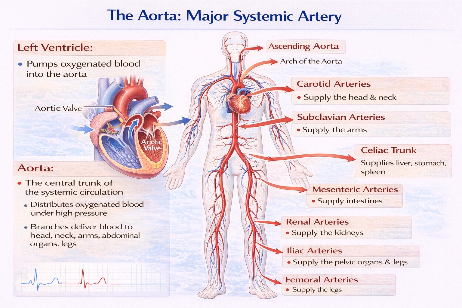 The major systemic artery in the body is the