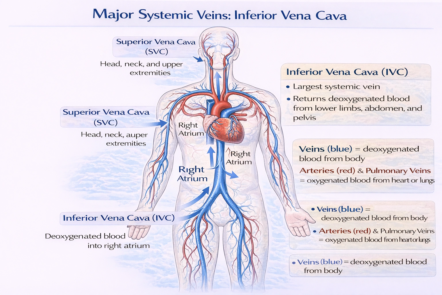 The major systemic vein in the body is the