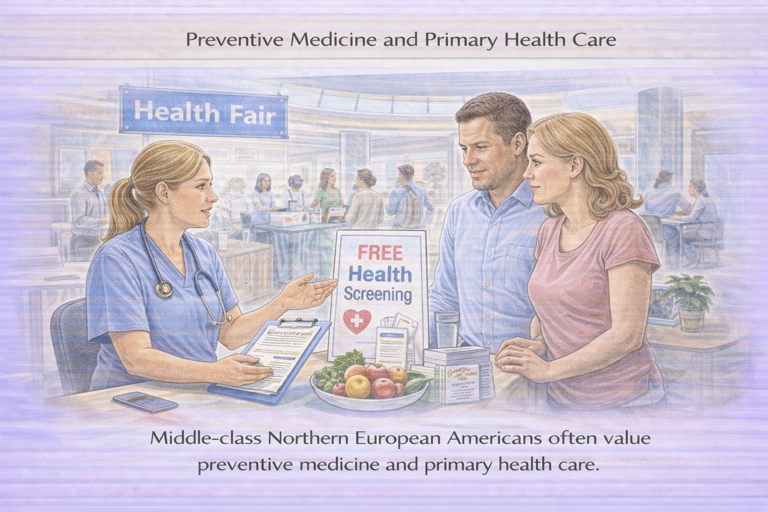 A community health nurse is planning a health fair at a local shopping mall. Which middle-class socioeconomic cultural group should the nurse anticipate would most value preventive medicine and primary health care?