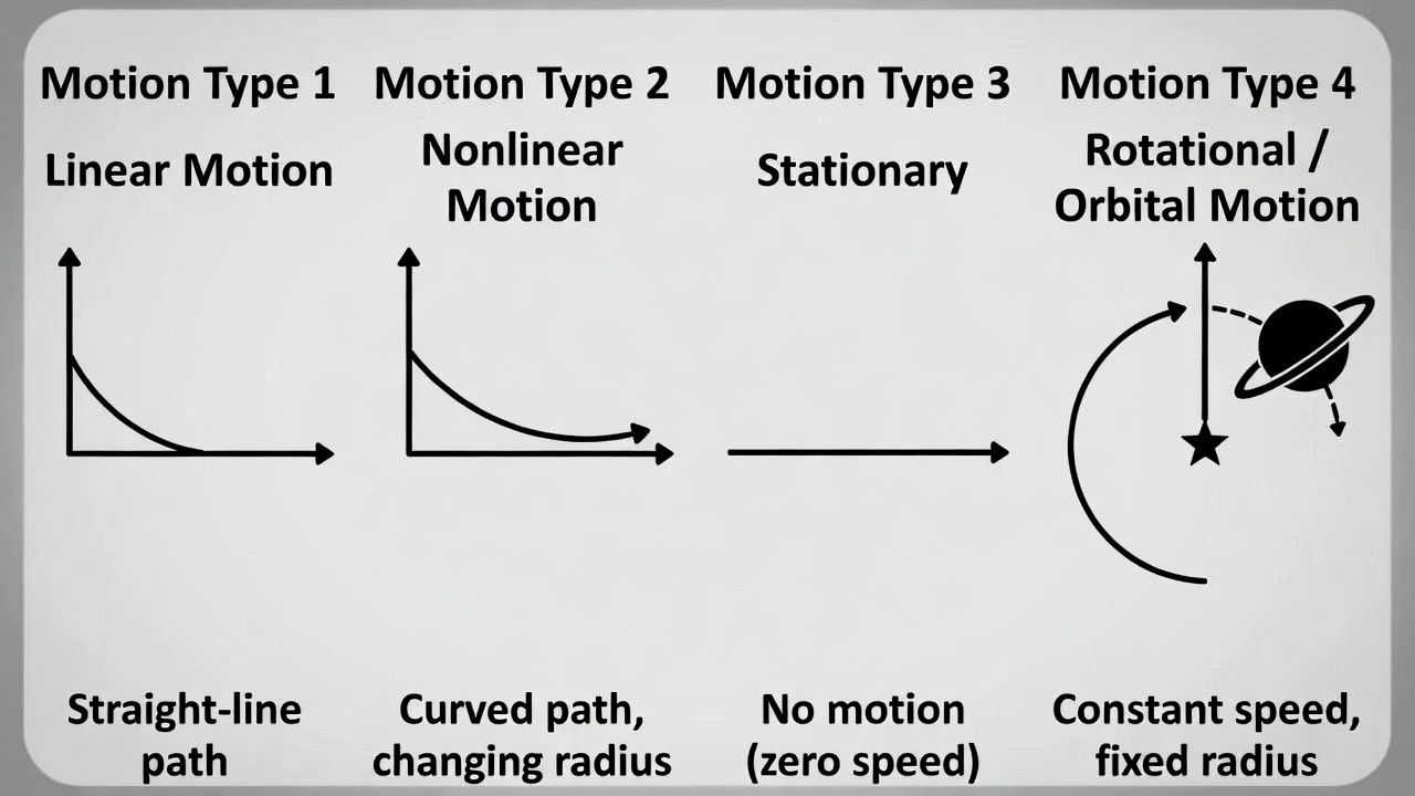 Which term best describes the motion of a planet moving at a nonzero speed and a fixed distance from a star?