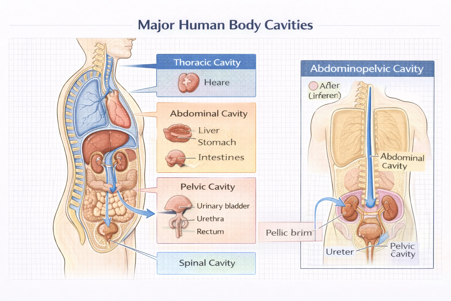 Which of the following is the body cavity that contains the urinary bladder urethra and ureters?