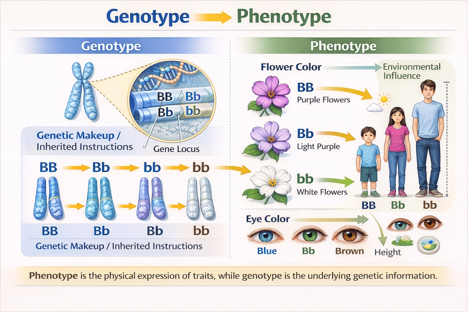 A(n) ___ is the physical and visible expression of a genetic trait.