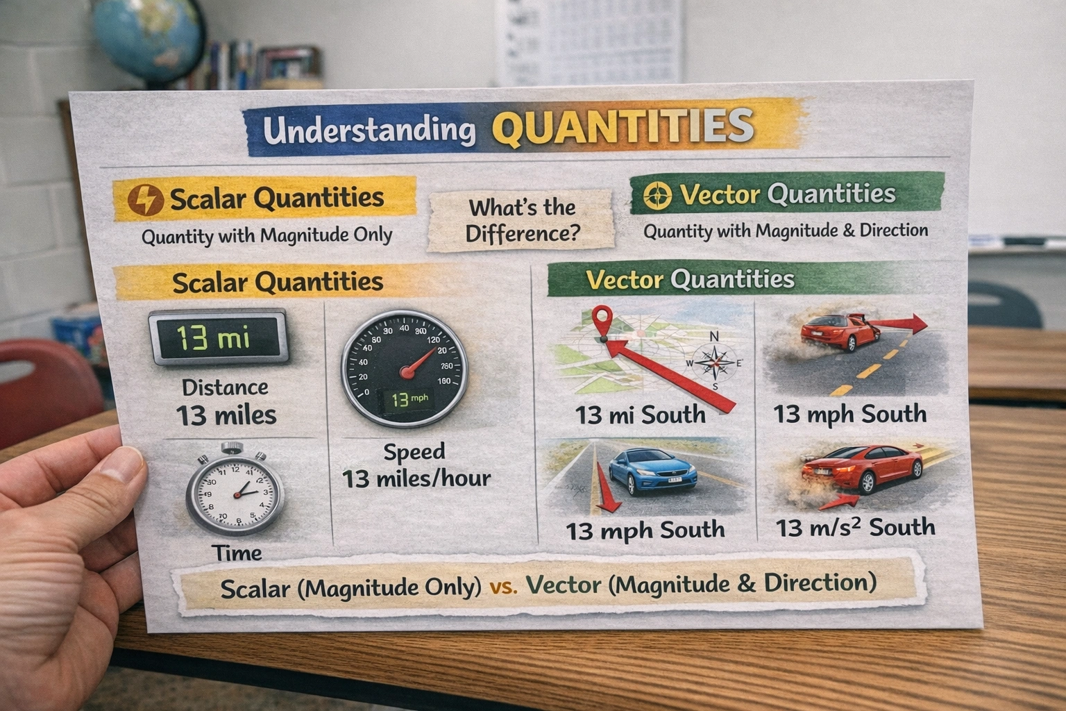 Which of the following describes a vector quantity?