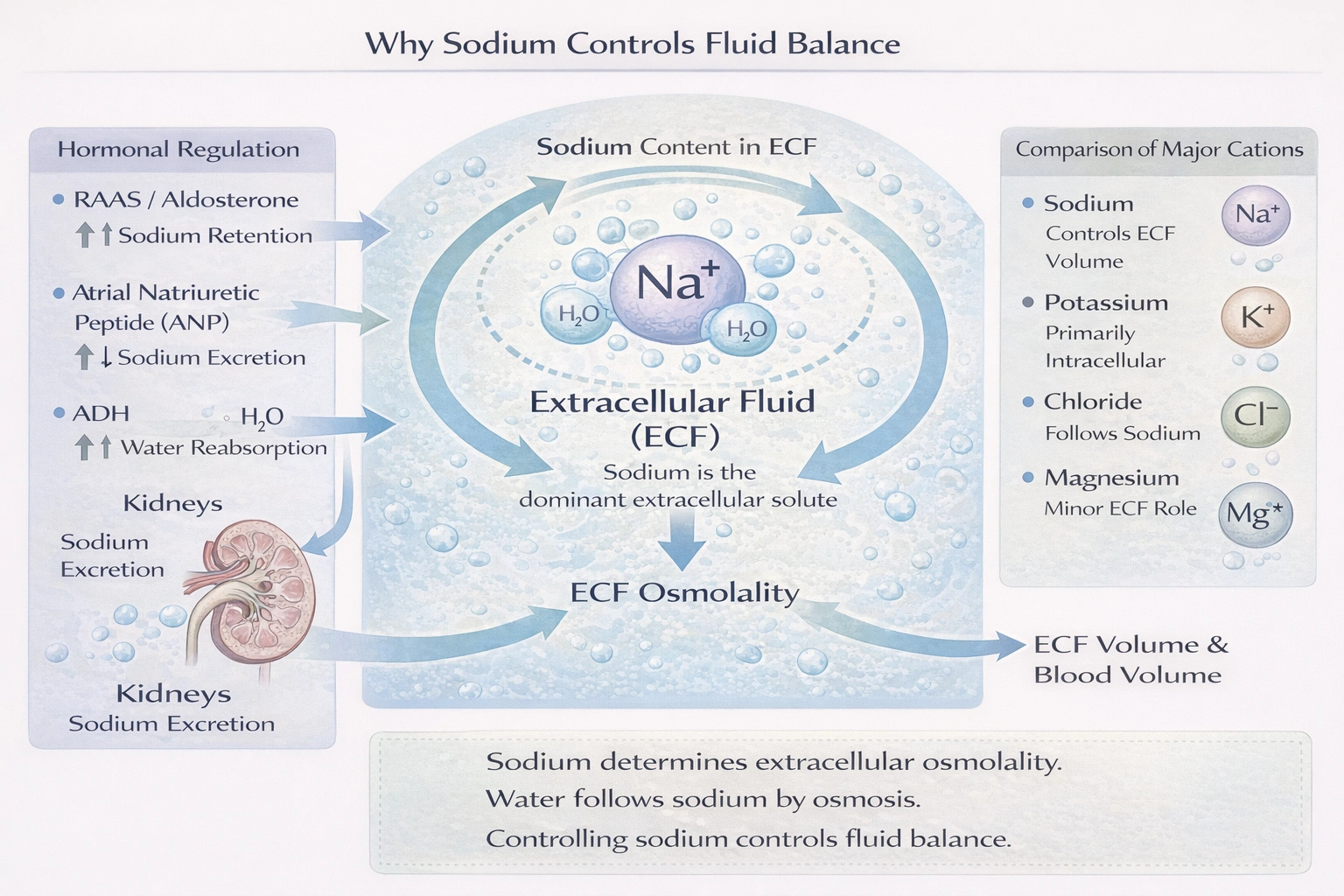 The primary controller of fluid balance in the body is