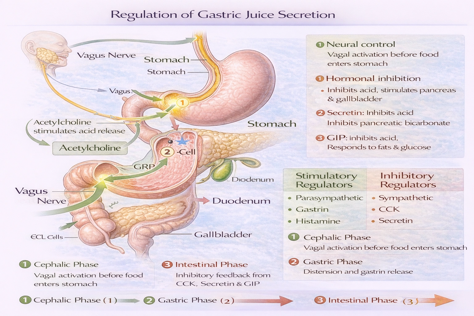 Secretion of gastric juices is regulated by all of the following EXCEPT